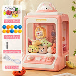Automatic Doll Machine Toy for Kids Mini Cartoon Coin Operated Play Game Claw Crane Machines with Light Music Children Toy Gifts - Orvis Collection