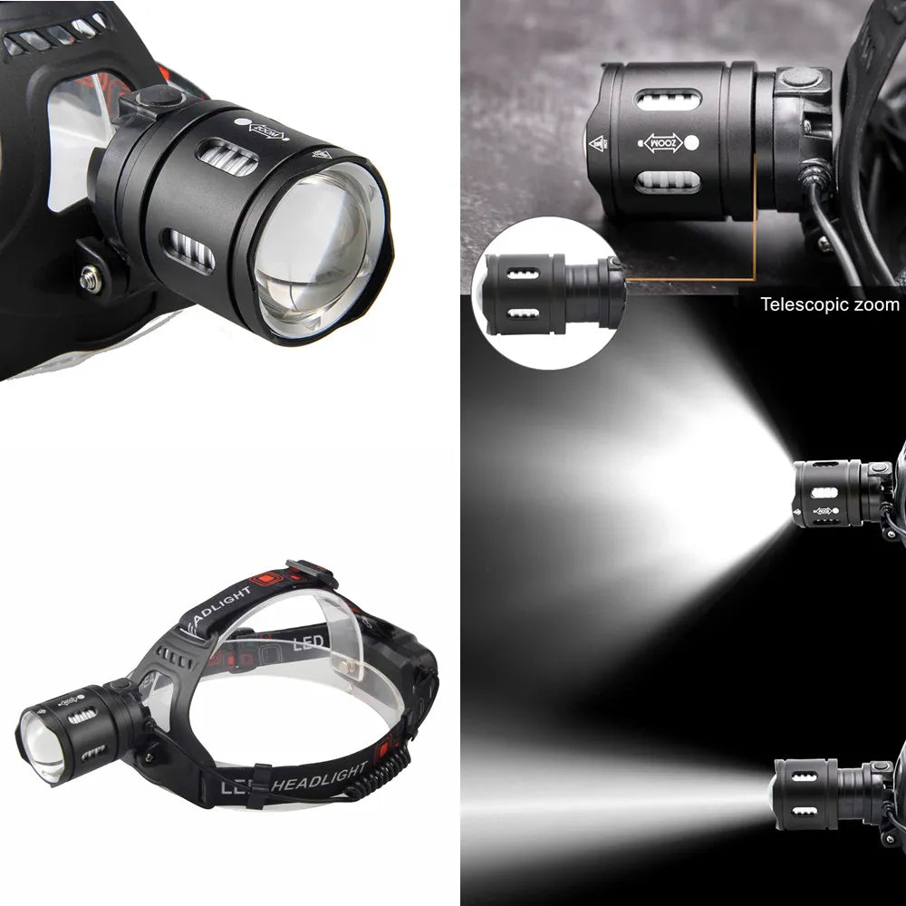 Powerful XHP70.2 XHP50.2 Led Headlamp Headlight Zoom Head Lamp Flashlight Torch 18650 Battery USB Rechargeable Fishing Lantern - Orvis Collection