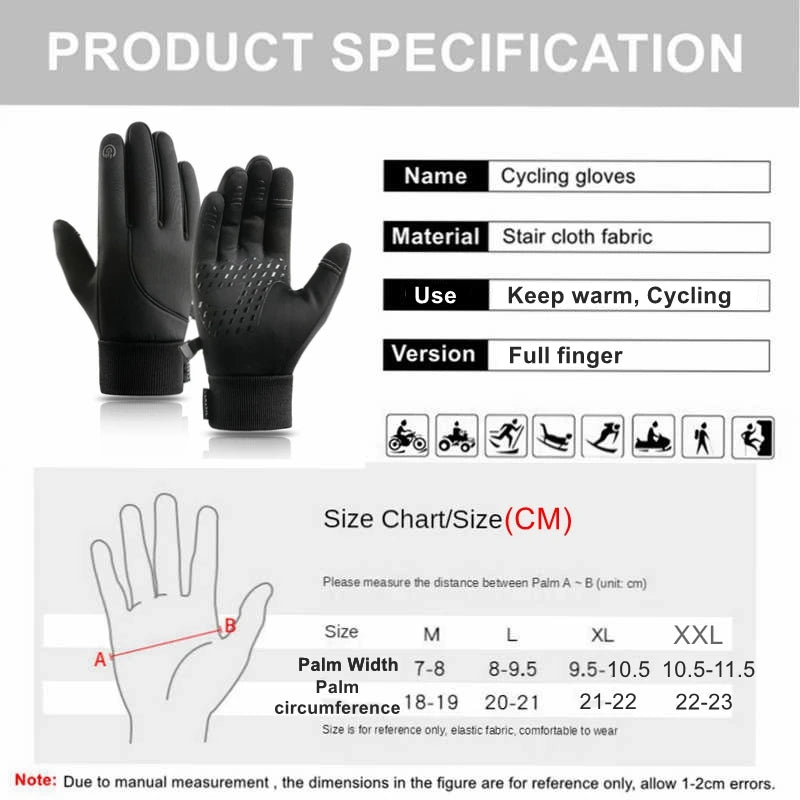 Waterproof Cycling Gloves Winter Touch Screen Bicycle Gloves Outdoor Scooter Windproof Riding Motorcycle Ski Warm Bike Gloves - Orvis Collection