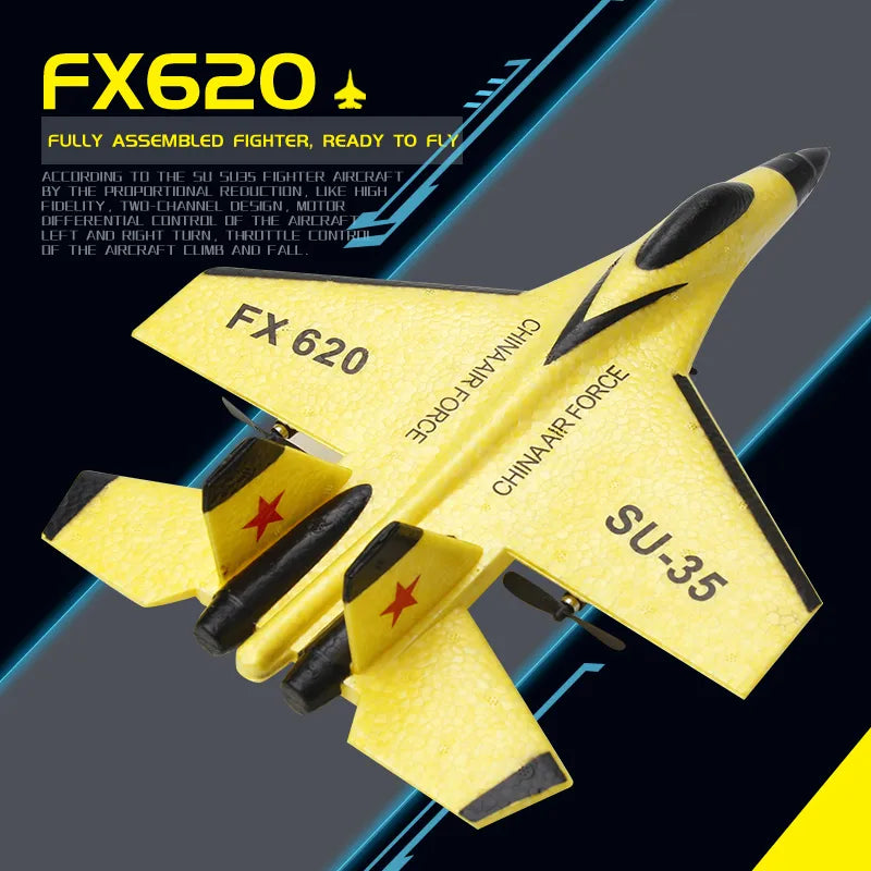 RC Plane SU35 2.4G with LED Lights Aircraft Remote Control Flying Model Glider EPP Foam Toys for Children Gifts VS SU57 Airplane - Orvis Collection