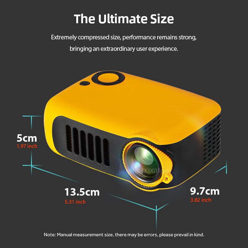 A2000 MINI Projector Home Cinema Theater Portable 3D LED Video Projectors Game Laser Beamer 4K 1080P via HD Port Smart TV BOX - Orvis Collection