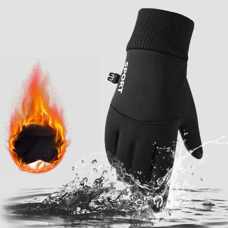 Winter Warm Full Fingers Waterproof Wind Proof Cycling Outdoor Sports Running Motorcycle Ski Touch Screen Fleece Gloves - Orvis Collection