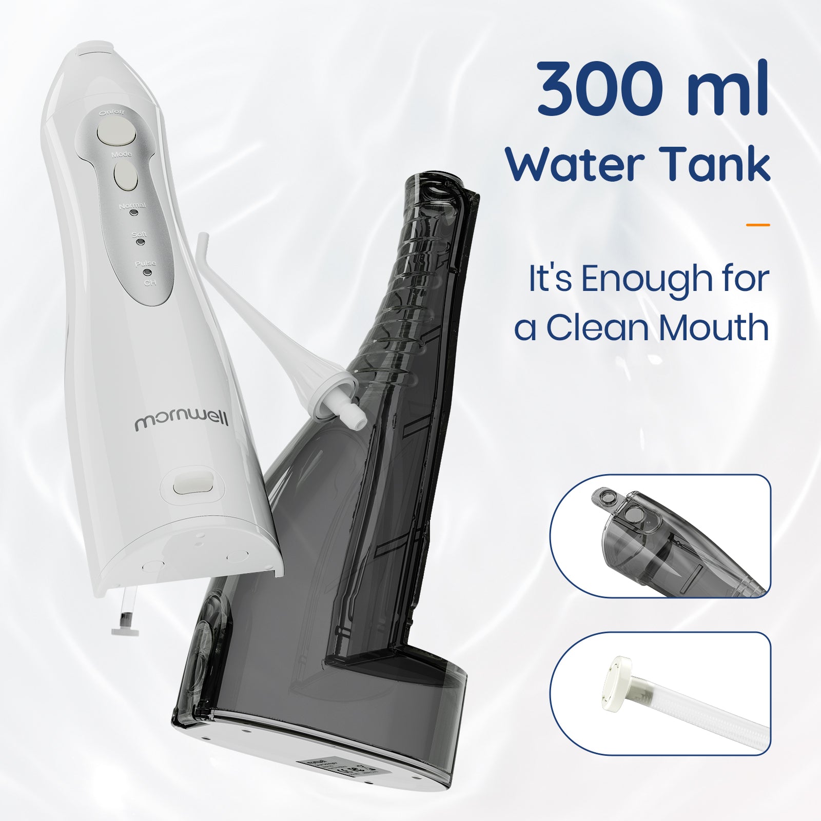 Oral Irrigator USB Rechargeable Water Flosser Portable Dental Water Jet 300ML Water Tank Waterproof Teeth Cleaner - Orvis Collection