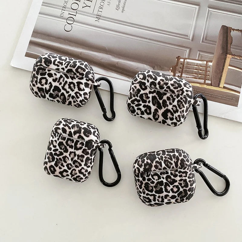 Leopard Print Earphone Case for Airpods Pro 2 USB C Silicone Protective Cover for Airpods 3 3Rd Generation Shell with Hook - Orvis Collection