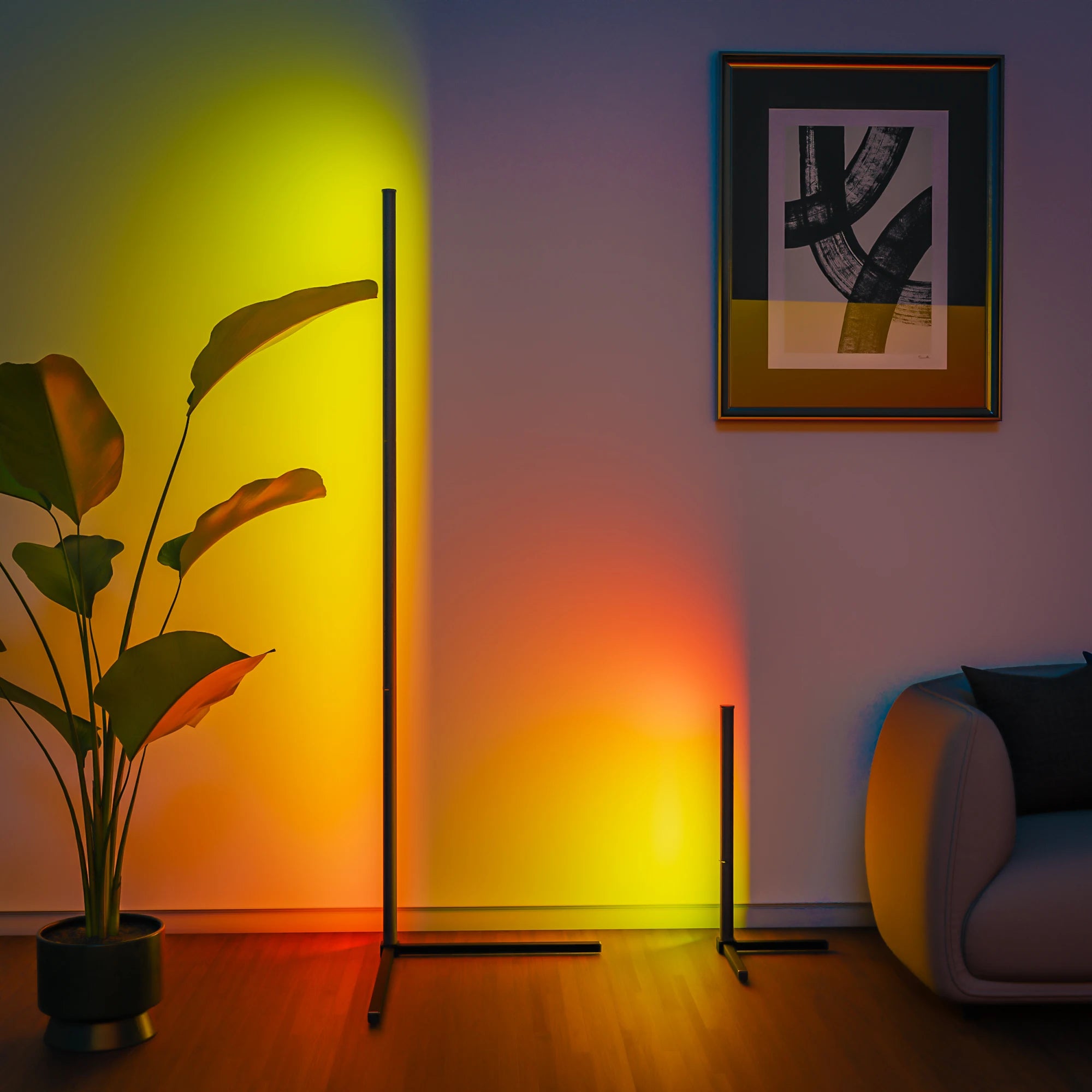Smart RGB Dream Color Floor Lamp with Music Sync Modern 16 Million Color Changing Standing Mood Light with APP & Remote Control - Orvis Collection