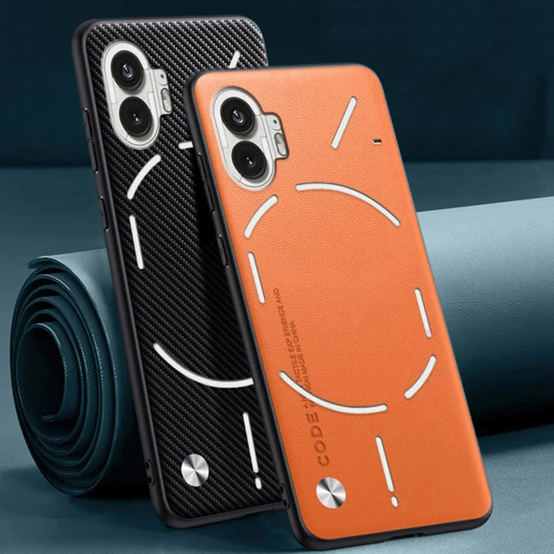 Luxury PU Leather Case for Nothing Phone 2 Phone2 5G Back Cover Matte TPU Silicone Shockproof Full Protection Phone Case Coque - Orvis Collection