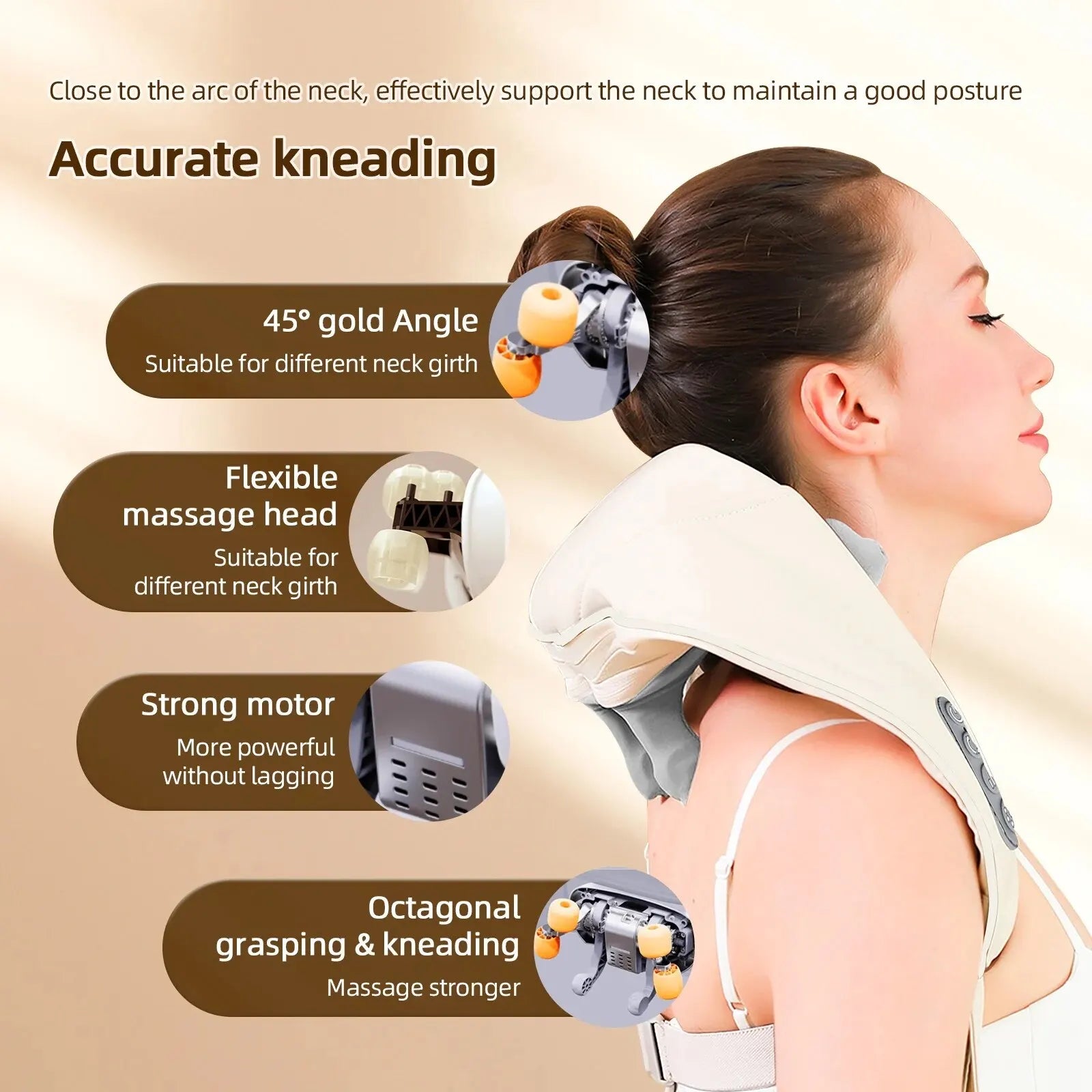 Neck and Shoulder Massager Wireless Neck and Back Shiatsu Kneading Massager Neck Cervical Relaxing Massage Shawl - Orvis Collection