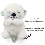 Breathing Bear Baby Soothing Otter Plush Doll Toy Baby Kids Soothing Music Baby Sleeping Companion Sound and Light Doll Toy Gift - Orvis Collection