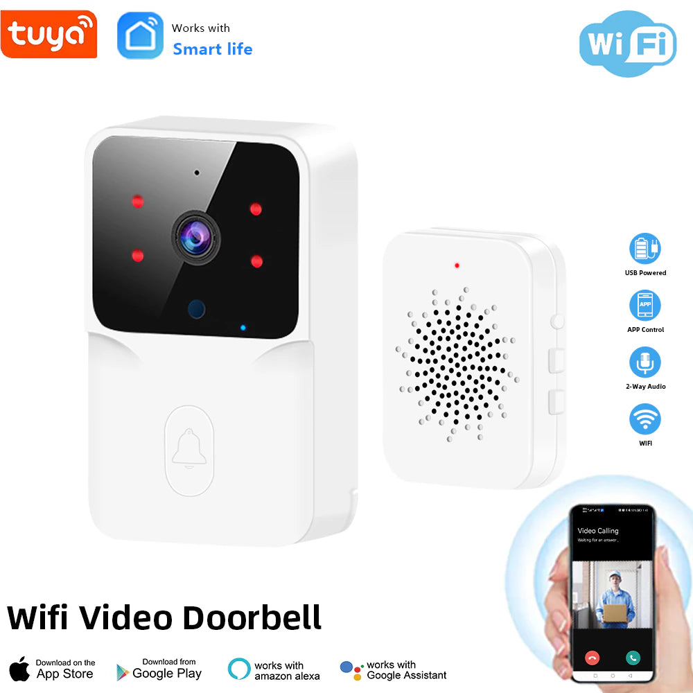 Tuya Wifi Video Doorbell Wireless HD Camera PIR Motion Detection IR Alarm Security Smart Home Door Bell Wifi Intercom for Home - Orvis Collection