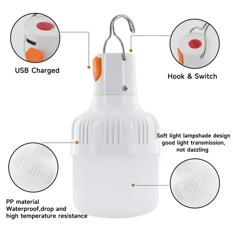 Premium 60W Outdoor Emergency Light: Rechargeable LED Lantern - Orvis Collection