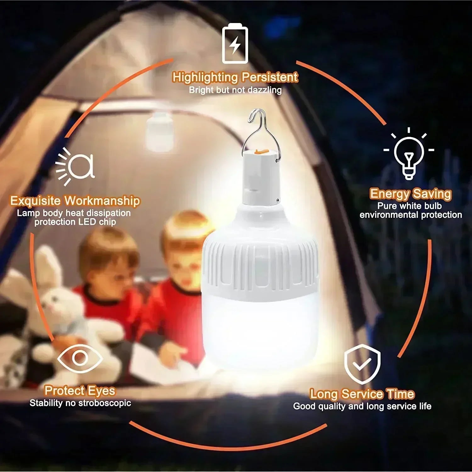 Premium 60W Outdoor Emergency Light: Rechargeable LED Lantern - Orvis Collection