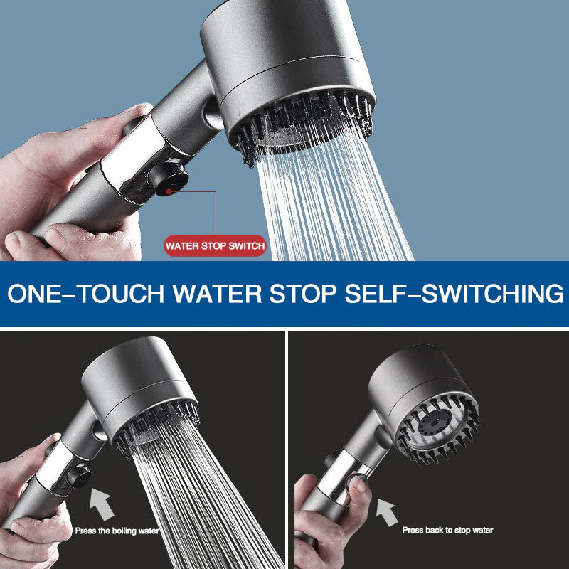 High-Pressure Shower Head 3-Mode Adjustable Spray with Massage Brush Filter Rain Shower Faucet Bathroom Accessories - Orvis Collection