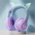 Cat'S Ears Headset RGB Light Smile Face TWS Headset Gradient New Headphone Pink Little Girl Earphone Gift Suitable for Any Phone - Orvis Collection