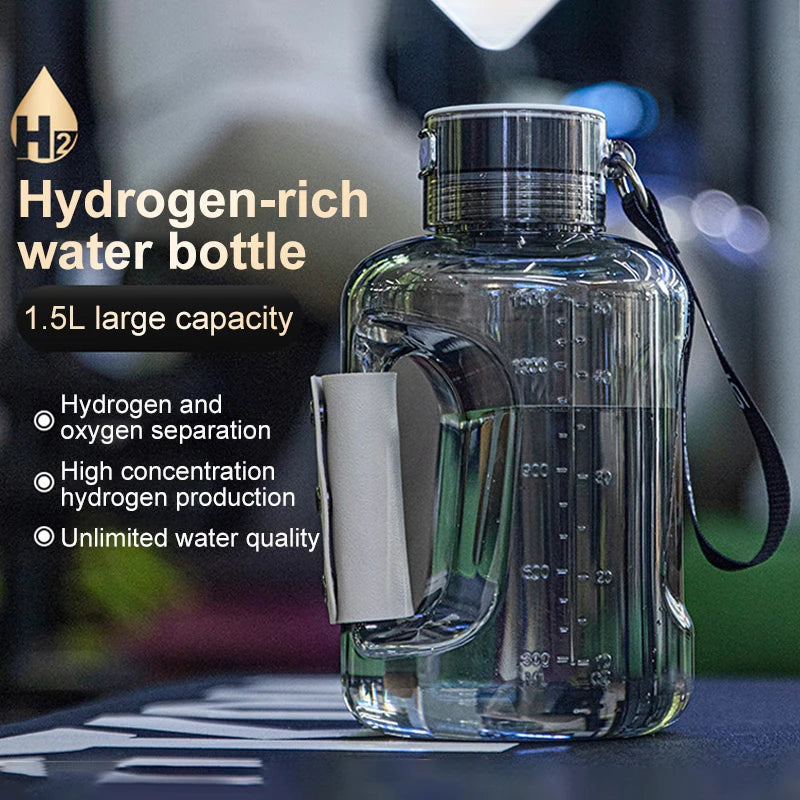 Hydrogen Water Bottle 1.5L Hydrogen Rich Portable Sports Water Bottle BPA Free Rich Molecular Hydrogen Water Generator - Orvis Collection