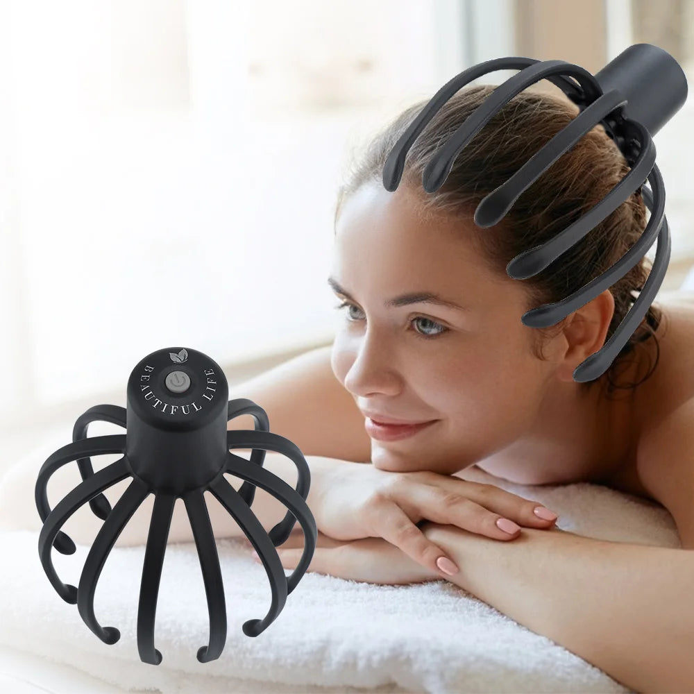 Electric Octopus Claw Scalp Massager Stress Relief Therapeutic Head Scratcher Stress Relief and Hair Stimulation Massage - Orvis Collection