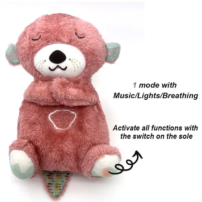 Breathing Bear Baby Soothing Otter Plush Doll Toy Baby Kids Soothing Music Baby Sleeping Companion Sound and Light Doll Toy Gift - Orvis Collection