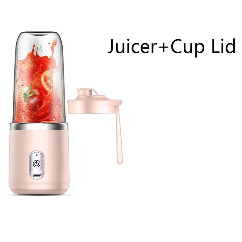 1Pc Blue/Pink Portable Small Electric Juicer Stainless Steel Blade Cup Juicer Fruit Automatic Smoothie Blender Kitchen Tool - Orvis Collection