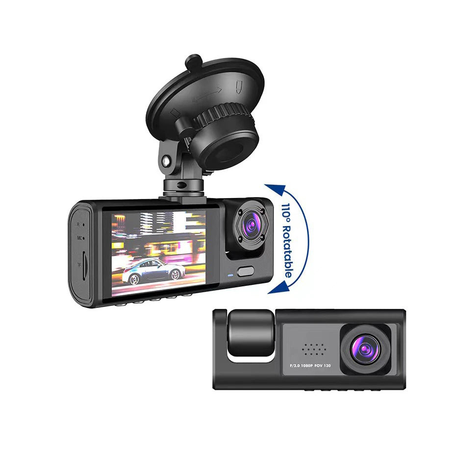 3 Channel Car DVR HD 1080P 3-Lens inside Vehicle Dash Camthree Way Camera Dvrs Recorder Video Registrator Dashcam Camcorder - Orvis Collection