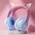 Cat'S Ears Headset RGB Light Smile Face TWS Headset Gradient New Headphone Pink Little Girl Earphone Gift Suitable for Any Phone - Orvis Collection