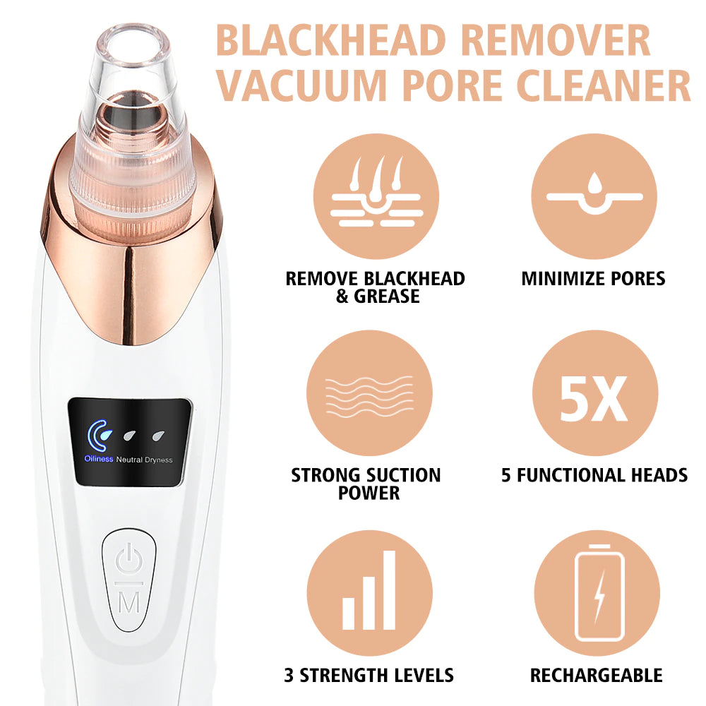 Electric Blackhead Remover Vacuum Acne Cleaner Black Spots Removal Facial Deep Cleansing Pore Cleaner Machine Skin Care Tools - Orvis Collection