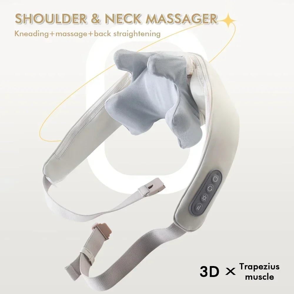Electric Neck and Back Massager Wireless Neck and Shoulder Kneading Massage Pillow Trapezius Neck Cervical Back Massage Shawl - Orvis Collection