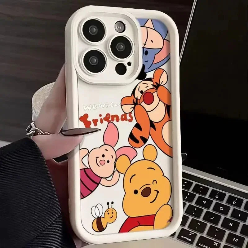 Disney Winnie Pooh Luxtury Phone Case for Iphone 15 14 Pro Max 13 12 11 Pro XS Max X XR 7 8 15 plus SE 2020 Soft Silicone Cover - Orvis Collection