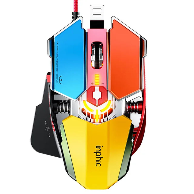 PG6 Computer Mouse USB Wired Gaming Mice RGB Silent Mouse 5500 DPI Mechanical Mouse with 9 Button for PC Laptop Pro Gamer - Orvis Collection