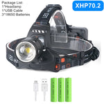 Powerful XHP70.2 XHP50.2 Led Headlamp Headlight Zoom Head Lamp Flashlight Torch 18650 Battery USB Rechargeable Fishing Lantern - Orvis Collection