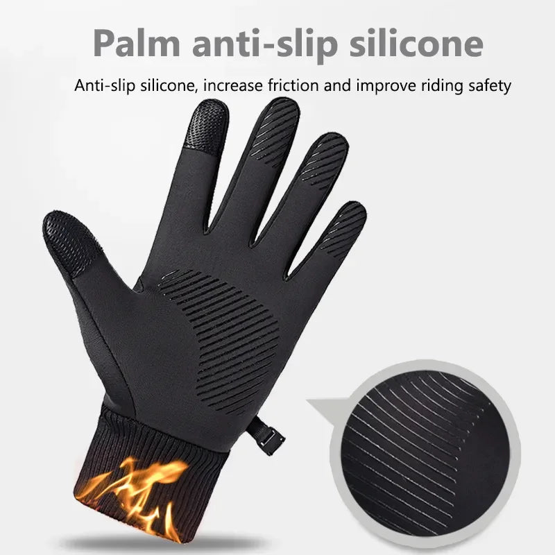 Winter Warm Full Fingers Waterproof Wind Proof Cycling Outdoor Sports Running Motorcycle Ski Touch Screen Fleece Gloves - Orvis Collection