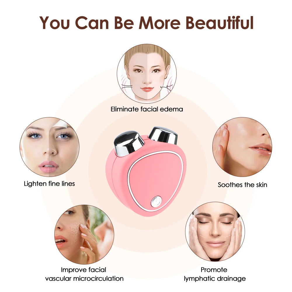 Portable Electric Face Lift Roller Massager EMS Microcurrent Sonic Vibration Facial Lifting Skin Tighten Massage Beauty Devices - Orvis Collection