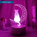 Newest 3D Acrylic Led Night Light Moon Cat Figure Nightlight for Kid Child Bedroom Sleep Lights Gift for Home Decor Table Lamps - Orvis Collection
