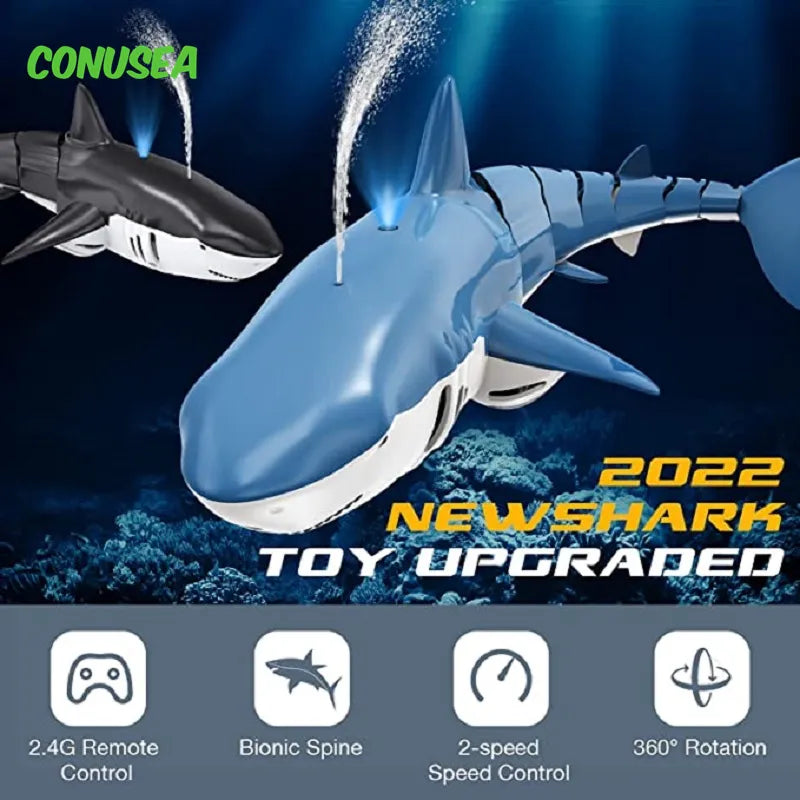 Smart Rc Shark Whale Spray Water Toy Remote Controlled Boat Ship Submarine Robots Fish Electric Toys for Kids Boys Baby Children - Orvis Collection