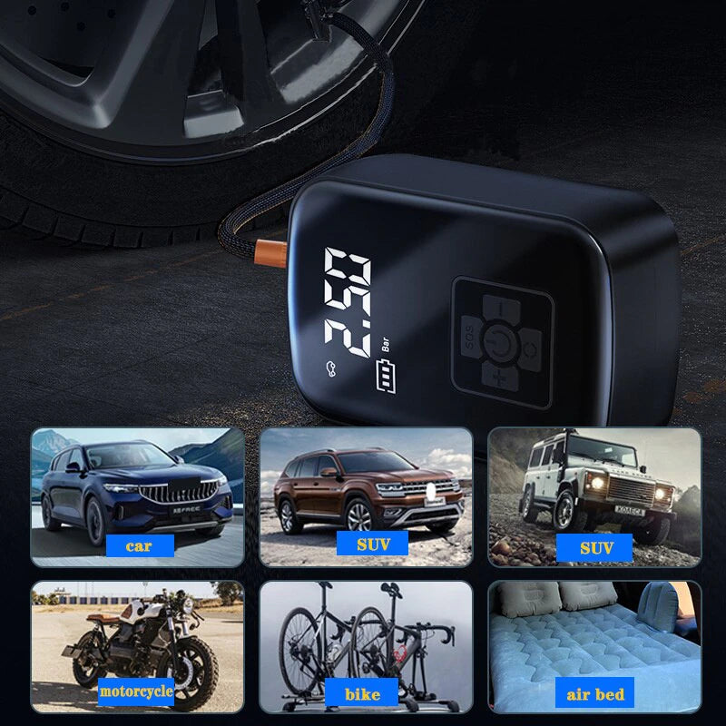 Wireless Car Air Compressor Electric Tire Inflator Pump for Motorcycle Bicycle Boat AUTO Tyre Balls - Orvis Collection