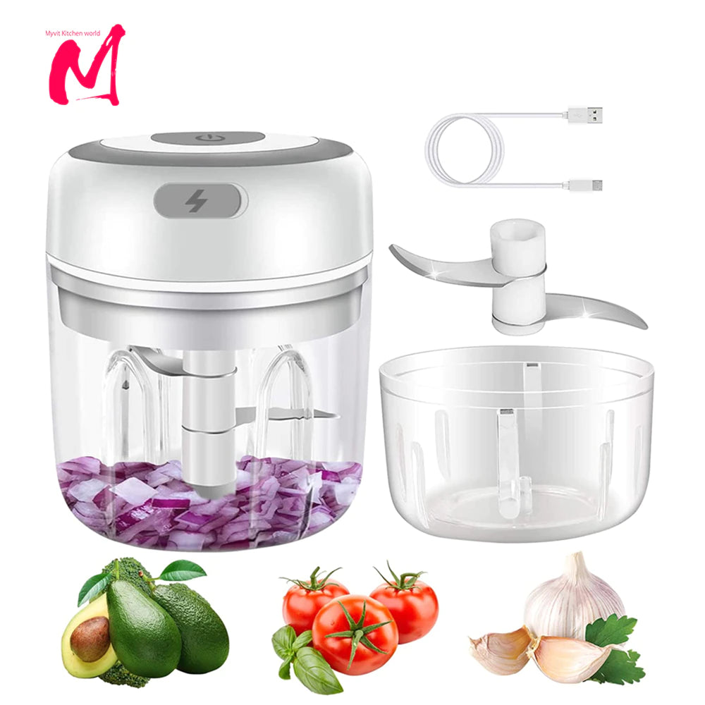 Electric Kitchen Food Chopper Mini Garlic Masher Crusher USB Portable Meat Grinder Vegetable Chopper for Kitchen Gadgets - Orvis Collection