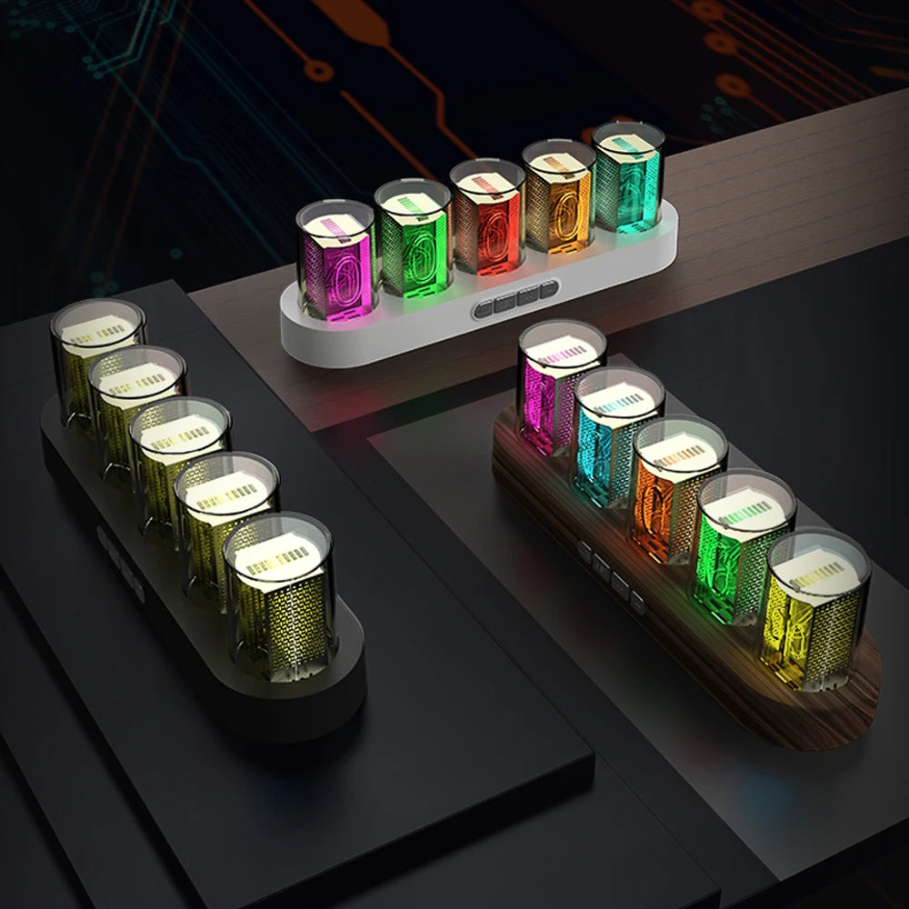 Digital Nixie Tube Clock with RGB LED Glows for Game Room Desktop Decoration. Luxury Box Packing for Gift Idea. - Orvis Collection