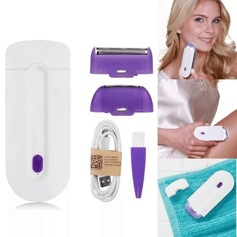 Painless Hair Removal Kit Epilator USB Rechargeable Women Body Face Leg Bikini Hand Shaver Hair Remover - Orvis Collection