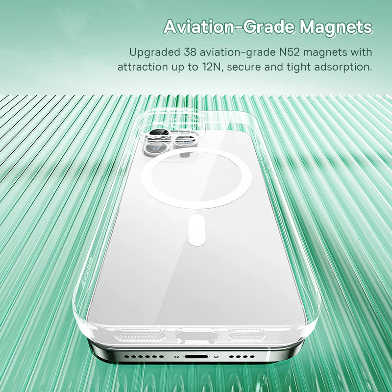 Baseus Magnetic Case for Iphone 15 14 13 12 Pro Max Wireless Charging Cover for Iphone 15 13 12 Pro Max PC Magnet Phone Case - Orvis Collection