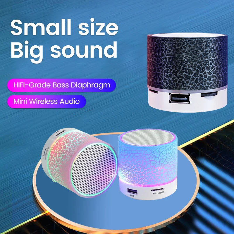 New Mini Portable Car Audio A9 Dazzling Crack LED Wireless Bluetooth 4.1 Subwoofer Speaker TF Card - Orvis Collection
