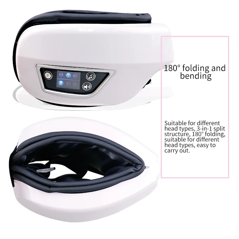 Eye Massager with Heat Smart Airbag Vibration Eye Care Compress Bluetooth Music Eye Massage Relax Fatigue Foldable Portable - Orvis Collection