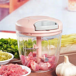500/900ML Manual Meat Mincer Garlic Chopper Rotate Garlic Press Crusher Vegetable Onion Cutter Kitchen Cooking Accessories - Orvis Collection