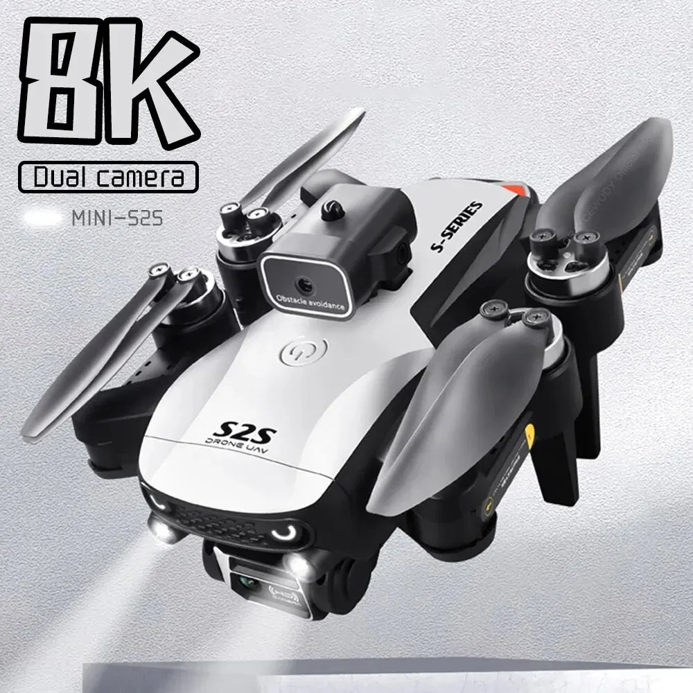 New S2S Drone 8K HD Dual Camera Brushless Motor Obstacle Avoidance Dron RC Helicopter Professional Foldable Quadcopter Toy - Orvis Collection