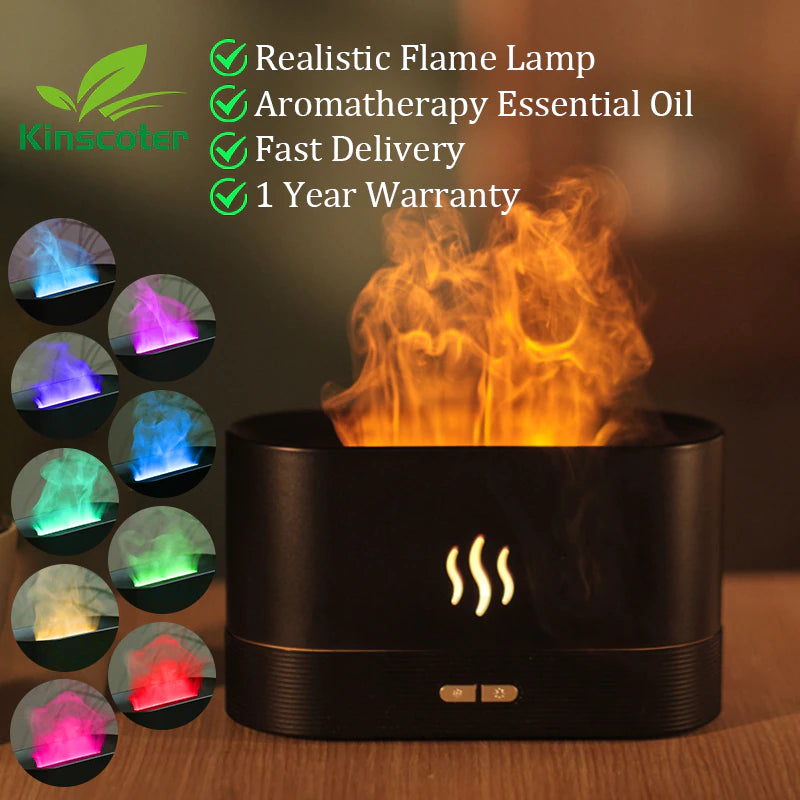 Aroma Diffuser Air Humidifier Ultrasonic Cool Mist Maker Fogger Led Essential Oil Flame Lamp Difusor - Orvis Collection