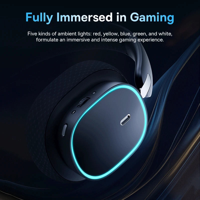 GH02 Gaming Wireless Headphone with Mic Over-Ear Headphones Bluetooth 5.3 40Mm Driver 2.4G/Wireless/Cable RGB Headsets - Orvis Collection