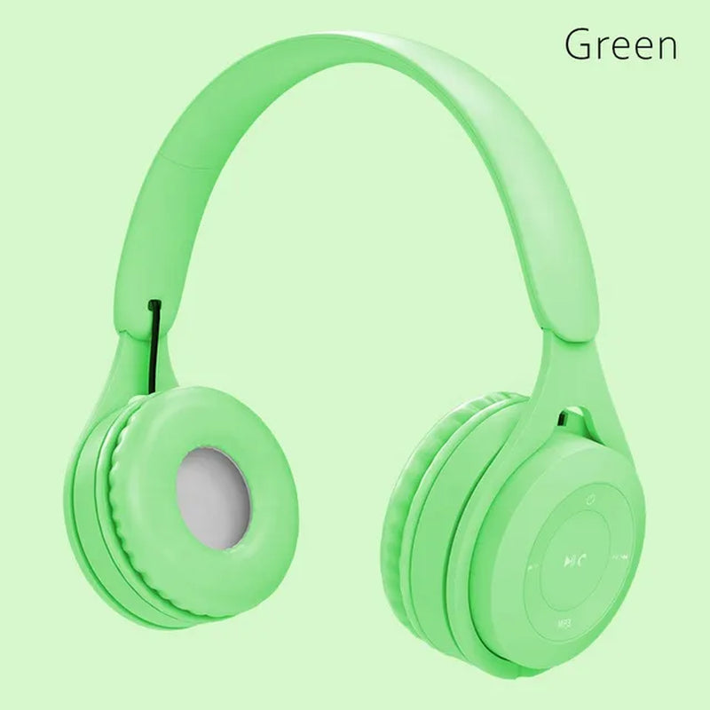 Macaron Headphones Kids Wireless Bluetooth Headphone Stereo Headband Gaming Headset with Mic Gamer Girl Gift for Mobile Tablet - Orvis Collection
